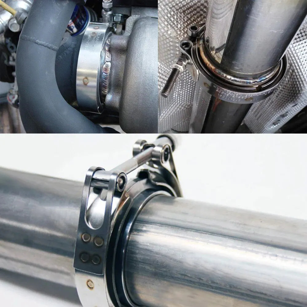 2" 2.5" 3" 3.5" 4" V-Band Clamp With Flange Male Female Fit for Exhaust System, Turbocharger, Downpipe, Muffler