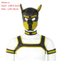 Large Size Puppy Cosplay Neoprene Fetish Hood Mask Kit with Chest Strap Collar Armband Sex Costumes for Bdsm Slave Role Play