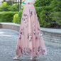 PTKPCC New Chiffon Floral Maxi Summer Skirt Women Long High Waist Holiday Dance Skirt Elegant Beach Boho Hot Sale  Skirts