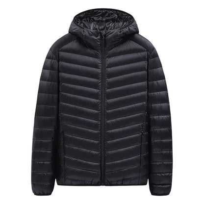 Men's Stand-Collar Hooded Lightweight Down Jacket for Winter - 90% Duck Down, Sporty, Warm & Versatile (Couple Style Available)
