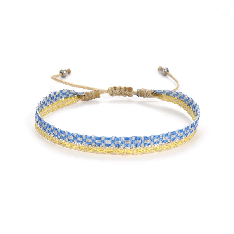 KKBEAD Wholesale Handwoven Bracelet Colombia Cloth Braided Wristband Bracelets for Women Men Gift Hippie Boho Friendship Jewelry