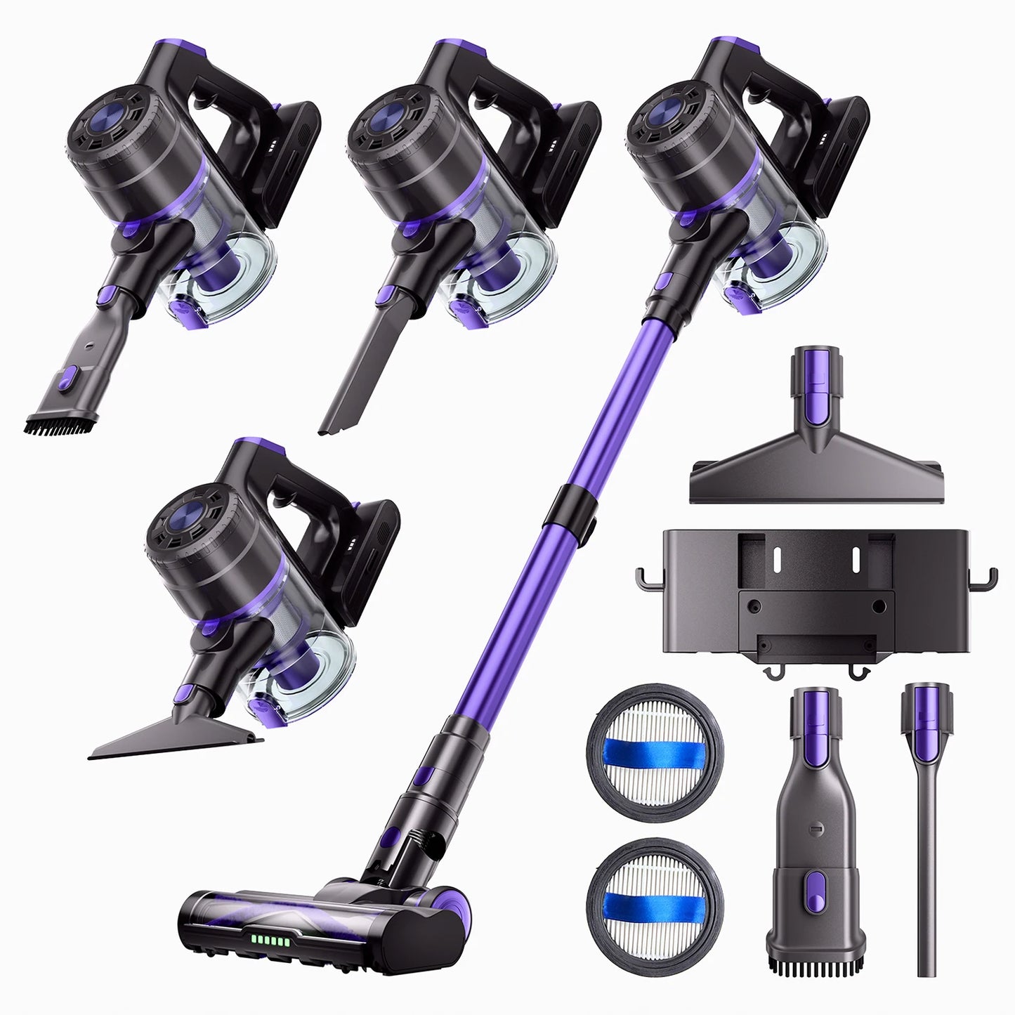 550W Cordless Vacuum Cleaner Brushless Motor System Interactive LED Digital Display Anti-Tangling Hair Cleaning System Powerful Suction Handheld Floor Cleaner For Home Carpet Hard Floor Pet Hair