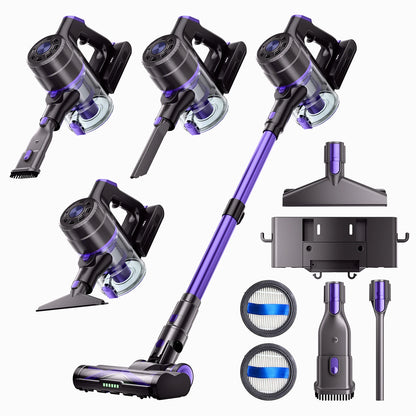 550W Cordless Vacuum Cleaner Brushless Motor System Interactive LED Digital Display Anti-Tangling Hair Cleaning System Powerful Suction Handheld Floor Cleaner For Home Carpet Hard Floor Pet Hair