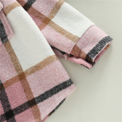 Kid Baby Boy Girl Cotton Plaid Shirt Jacket Infant Toddler Coat Winter Spring Autumn Warm Thick Outwear Baby Clothes
