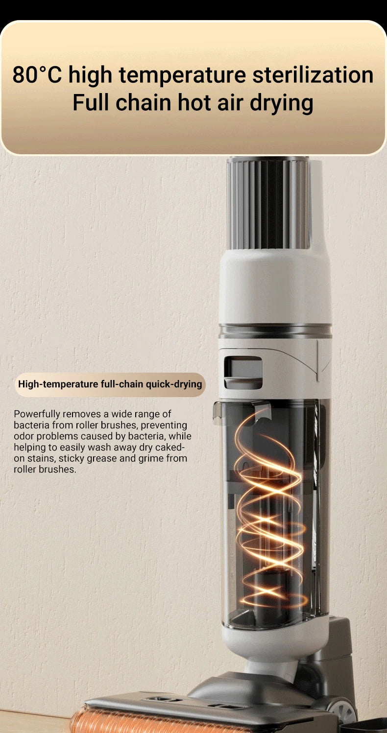 DIVEDEER 15000Pa Wireless Wet Dry Vacuum Cleaner Smart Cordless Mop Floor Cleaner Self-Cleaning Auto Suction Floor Washer