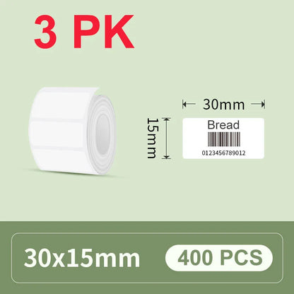 30/40mm Width Thermal Label Paper Roll White Self-adhesive Sticker Waterproof Barcode Food Price DIY Tag For Printer M220 P50
