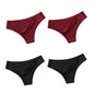 4PCS/Set Seamless Brazilian Panties Women's Sexy Lingerie Cool Ice Silk Low Waist Briefs Soft Solid Ultra-thin Bikini Underwear