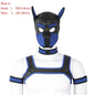 Large Size Puppy Cosplay Neoprene Fetish Hood Mask Kit with Chest Strap Collar Armband Sex Costumes for Bdsm Slave Role Play