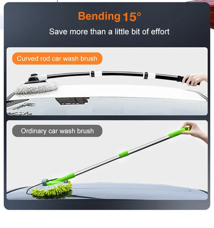 LEIBOO Car Wash Mop Cleaning Brush Telescoping Long Handle Cleaning Mop Retractable Bent Bar Car Wash Brush Auto Accessories Car Cleaning Tools