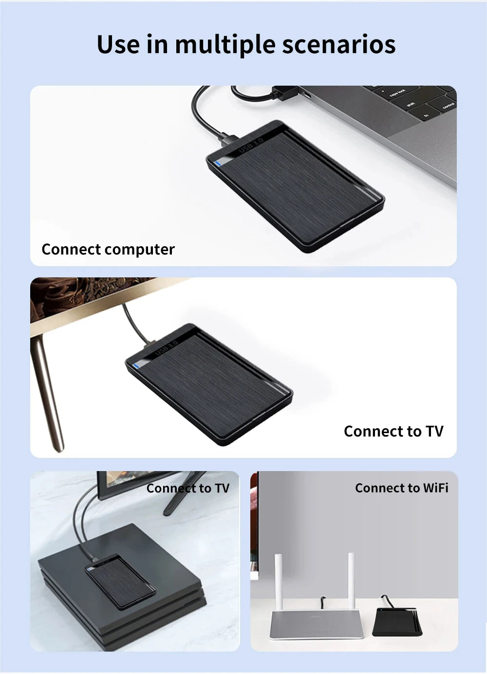 2.5" HDD Enclosure SATA to USB 3.0 External Mobile Hard Drive Case for Laptop PC 5Gbps Speed Enclosure SATA SSD HDD Storage Case