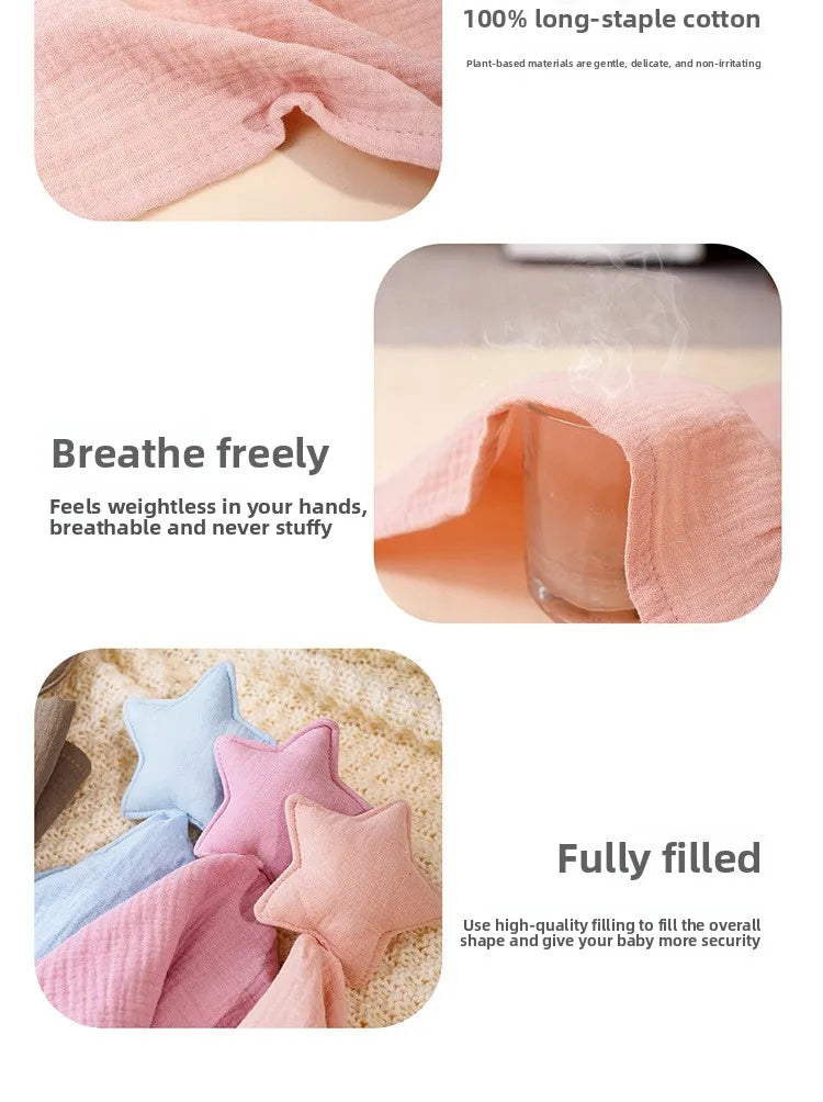 Baby Square Comforter Towel Sleep Appease Towel Star Square Blanket For Kids Cute Muslim Infant Saliva Towel