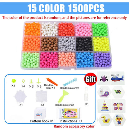 Handmade Magic Water Fuse Beads Creative Beads DIY Art Crafts Toys Magic Water Sticky Beads Sensory Toys Set with Accessories