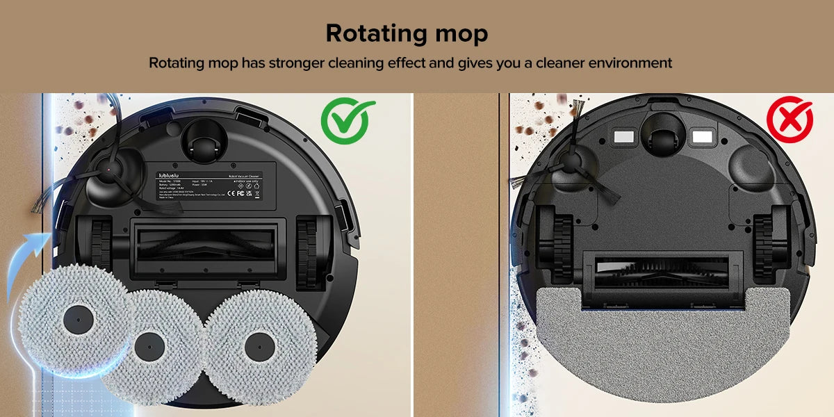 Lubluelu S1000 Robot Vacuum Mop with Self-Cleaning Station 11000Pa 75℃ Hot Water Wash Auto-Dry Carpet Boost Cleaning for Home