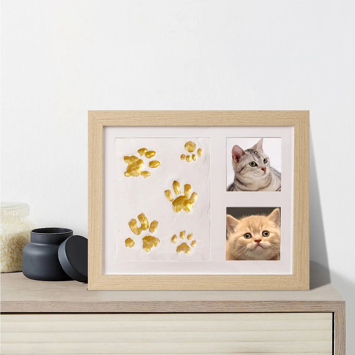 Hot Sale DIY Pet Paw Print Memorial Kit With Clay Mold Photo Frame Exquisite Gift Box for Dog Cat Loss Keepsake Creative Lovers