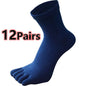 5Pairs Toe Socks Crew Socks Men and Women Five Fingers Socks Breathable Cotton Socks Sports Running Solid Color as Birthday Gift