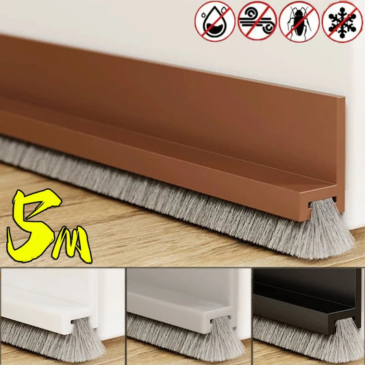 Door Sealing Strip Self-adhesive Door Bottom Gap Filling Sealing Strips Insect Proof Brush Strip Windproof Soundproof Door Tape