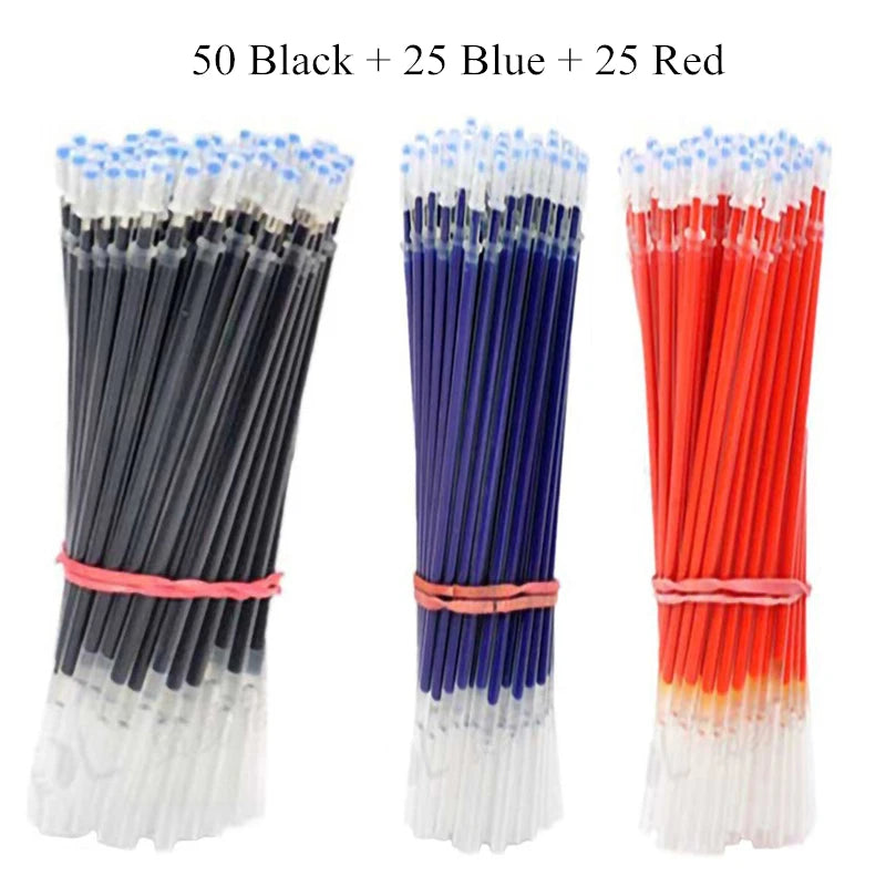 3 Gel Pens + 50 Refills Set 0.38mm Black Blue Red Ink Bulk Pens Thin Tip Journal Writing School Supplies Stationery Wholesale