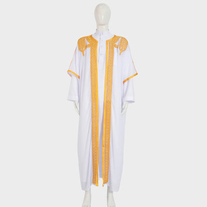 Eid Men Robe Jubba Thobe Open Abaya Dishdasha Islamic Embroidery Cardigan Abayas Dubai Male Muslim Prayer Kaftan Ramadan Morocco