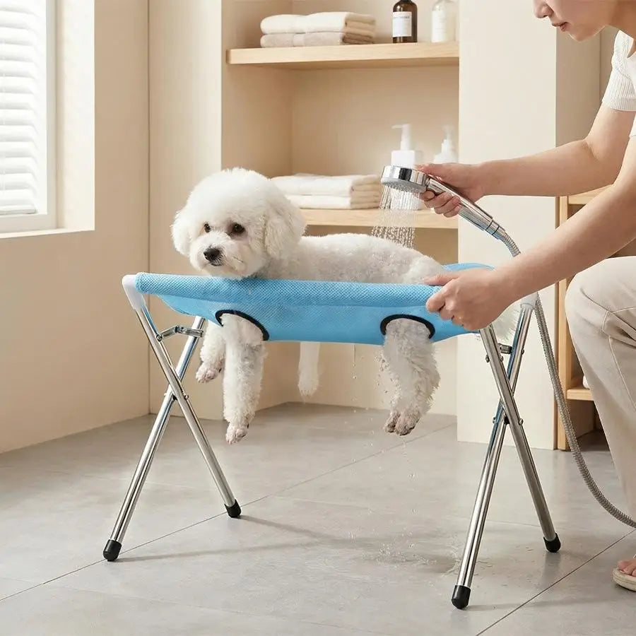 Breathable Mesh Pet Bath Stand Foldable Cat And Dog Bath Table Small Pet Bath Labor-saving Support Frame ﻿
