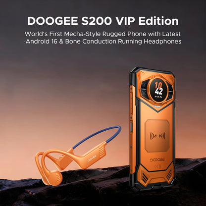 Global Version DOOGEE S200 VIP Edition 5G Rugged Phone Android 16 1.32" AMOLED Rear Display 48GB 256GB  10100mAh Battery NFC