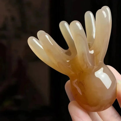 Octopus Massage Comb Resin Head Meridian Scraping Scalp Massage Brush Acupuncture SPA Gua Sha Massage Comb for Fatigue Relief