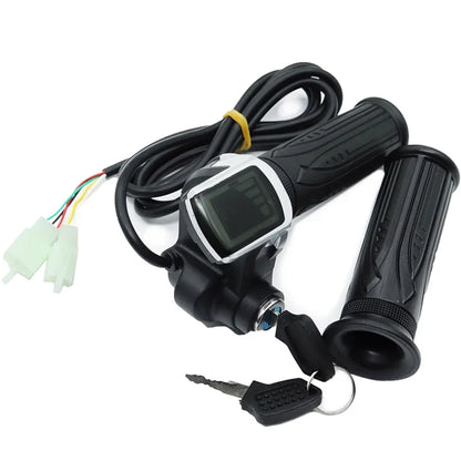 24V/36V/48V Electric Bike Twist Grip Throttle with LCD Battery Display Electric Bicycle Throttle Grip with Power Indicator