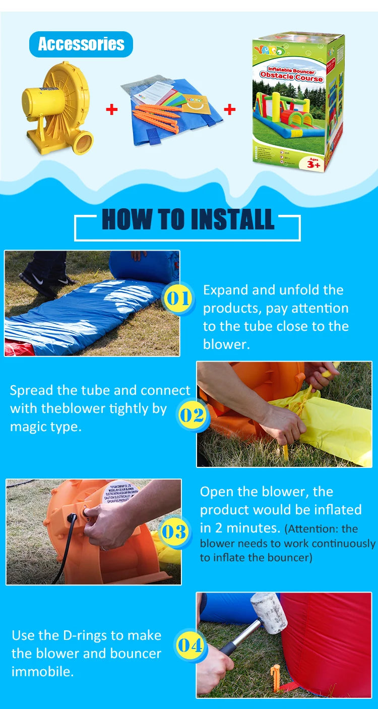 6.5*3*2.5m Giant Inflatable Jumping Castle Big Bounce House With Large Slide Trampoline Inflatable Bouncer Obstacle Slides