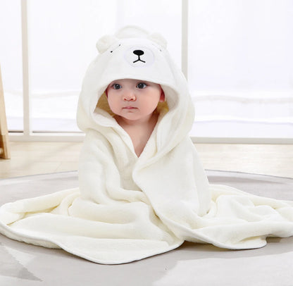 Toddler Baby Hooded Towels Newborn Kids Bathrobe Super Soft Bath Towel Blanket Warm Sleeping Swaddle Wrap for Infant Boys Girls