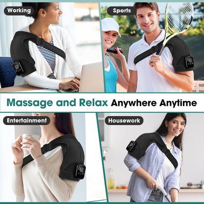Electric Shoulder Massager Heating Pad Vibration Massage Support Belt Shoulder Thermal  Brace