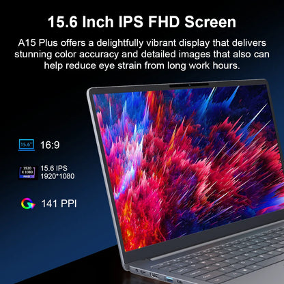 Ninkear A15 PLUS Laptop 15.6" IPS FHD AMD Ryzen 7 5825U Notebook 16G DDR4 +1TB SSD WIFI 6 Windows 11 PRO Office Computer