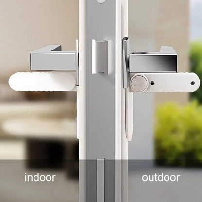 Universal Door Lever Lock Anti-Open Child Baby Safety Locks Punch-Free Multifunction Hidden Button Buckle for Home Security