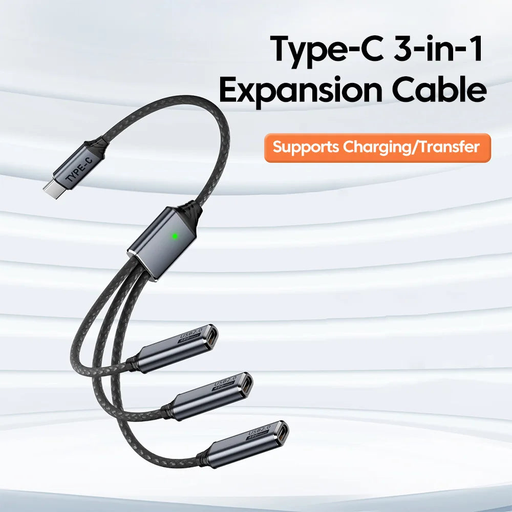 NNBILI Multi USB Hub Extensions 3 Port USB A Hub Type C Splitter Fast Data Transmission OTG Adapter For Computer Macbook Pro Air