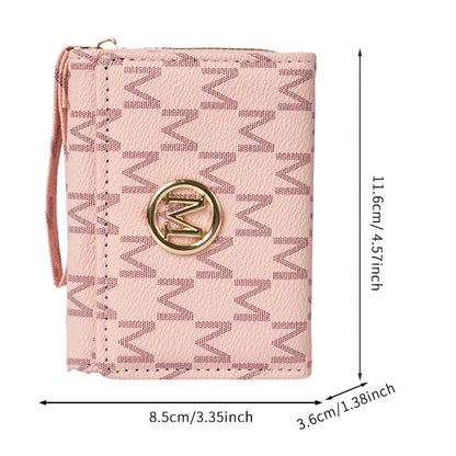 New style women's wallet, short, European and American PU high-end coin purse, printed, multi-card slots, small wallet