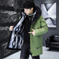 Winter Men's Long Down Jacket Fashion Male Thermal Parkas Coats Casual Men Classic Fur Collar Warm Padded Jackets Clothing 5XL