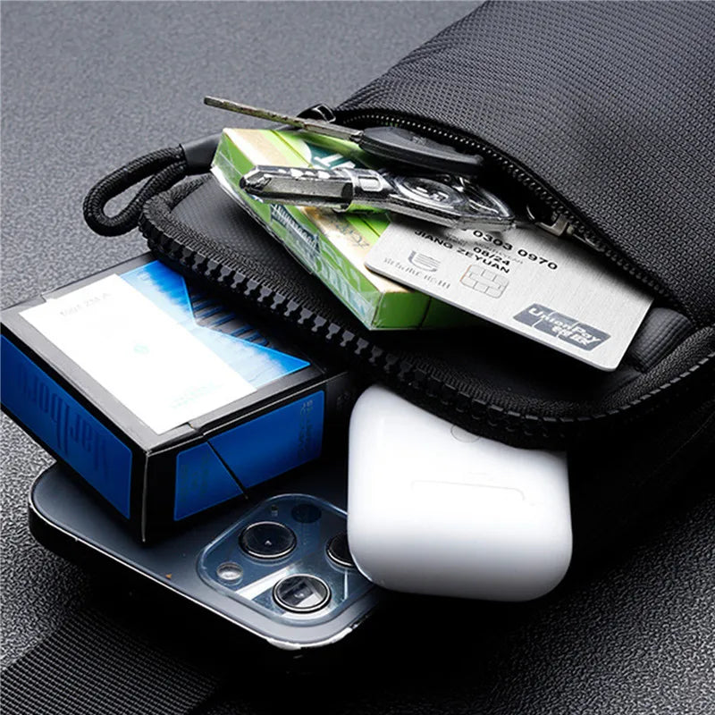 Men Crossbody Bag Mini Waterproof Leisure Fashion Mobile Phone Chest Bag Business Commuting Outdoor Sport Shoulder Crossbody Bag