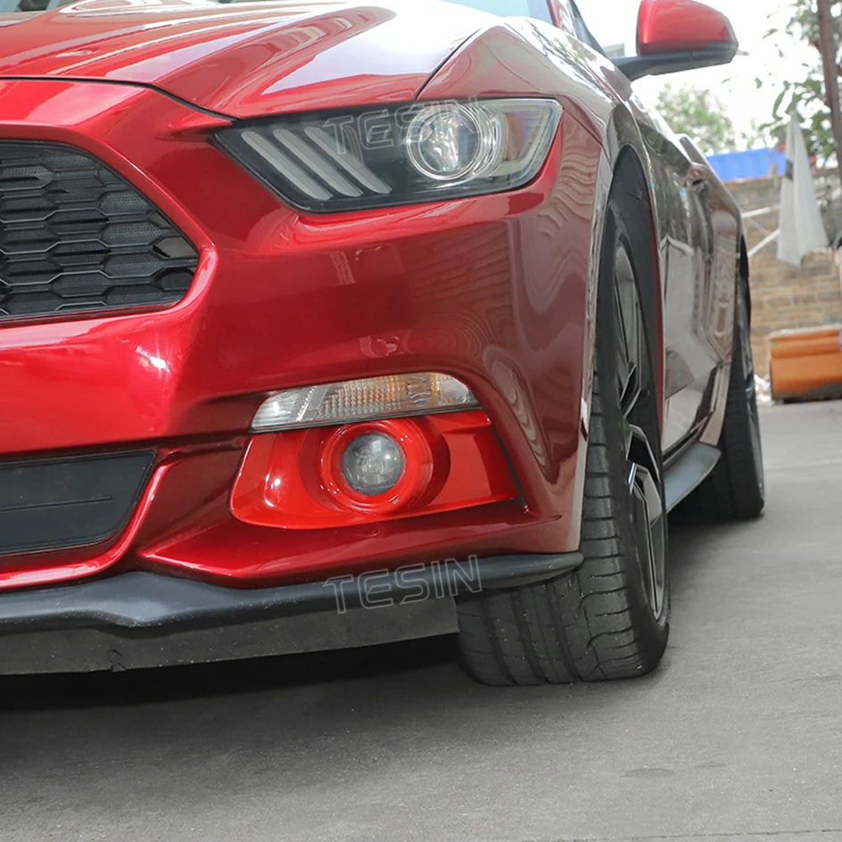 TESIN Car Front Bumper Fog Light Lamp Decoration Cover Trim for Ford Mustang 2015 2016 2017 ABS Lamp Hoods Exterior Accessories