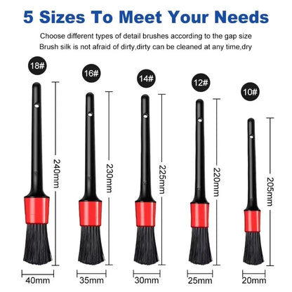5/6Pcs Car Wash Care Interior Detailing Brush Set Cleaning Air Outlet Wheel Rims Dashboards Vents Clean Brushes Auto Accessories