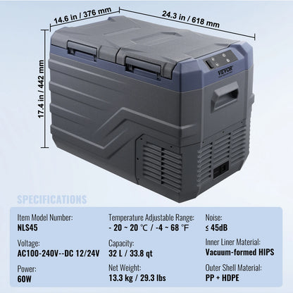 SucceBuy 8L to 75L Car Refrigerator Fridge Portable Icebox Single&Dual Zone w/Blue Tooth Temp Adjustable for Outdoor Camping RV