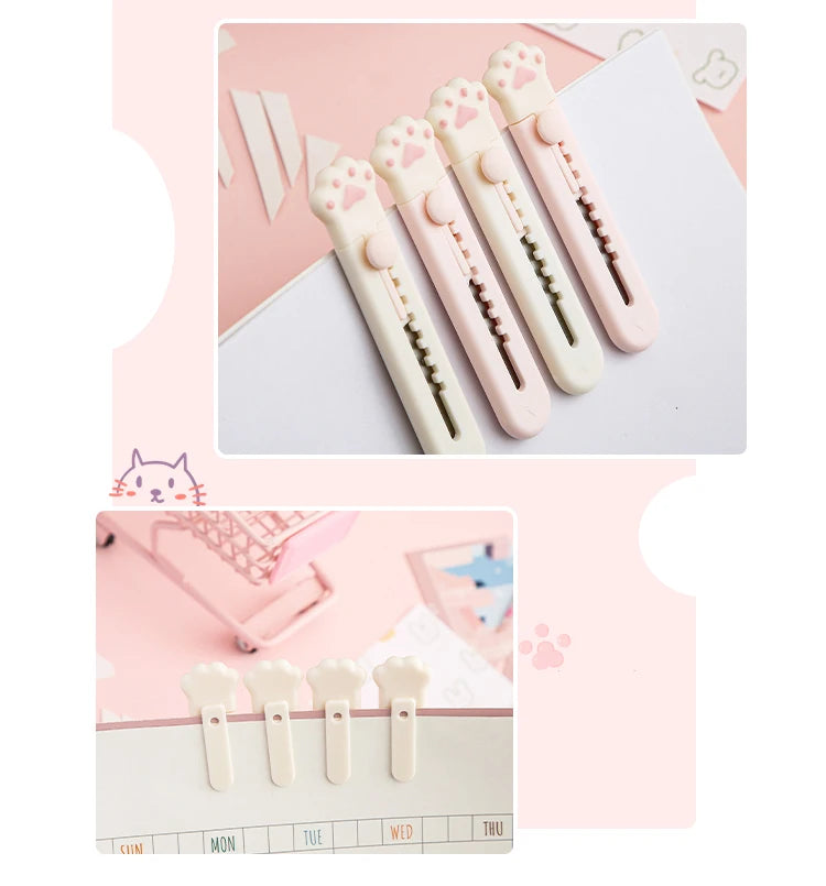Mr.Paper Mini Portable Cat's Paw Tool Knife Cute Creative Exquisite Handbook Decoration Paper Cutting Stationery Supplies