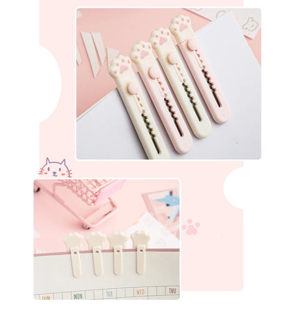 Mr.Paper Mini Portable Cat's Paw Tool Knife Cute Creative Exquisite Handbook Decoration Paper Cutting Stationery Supplies