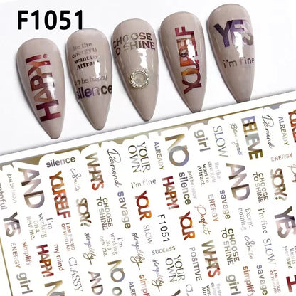 1PCS Marbled Nail Sticker 3D Abstract Lines Sticker Nail Art Supplies Nail Decals Y2K Laser Butterfly Ladies Nail Art Decoration