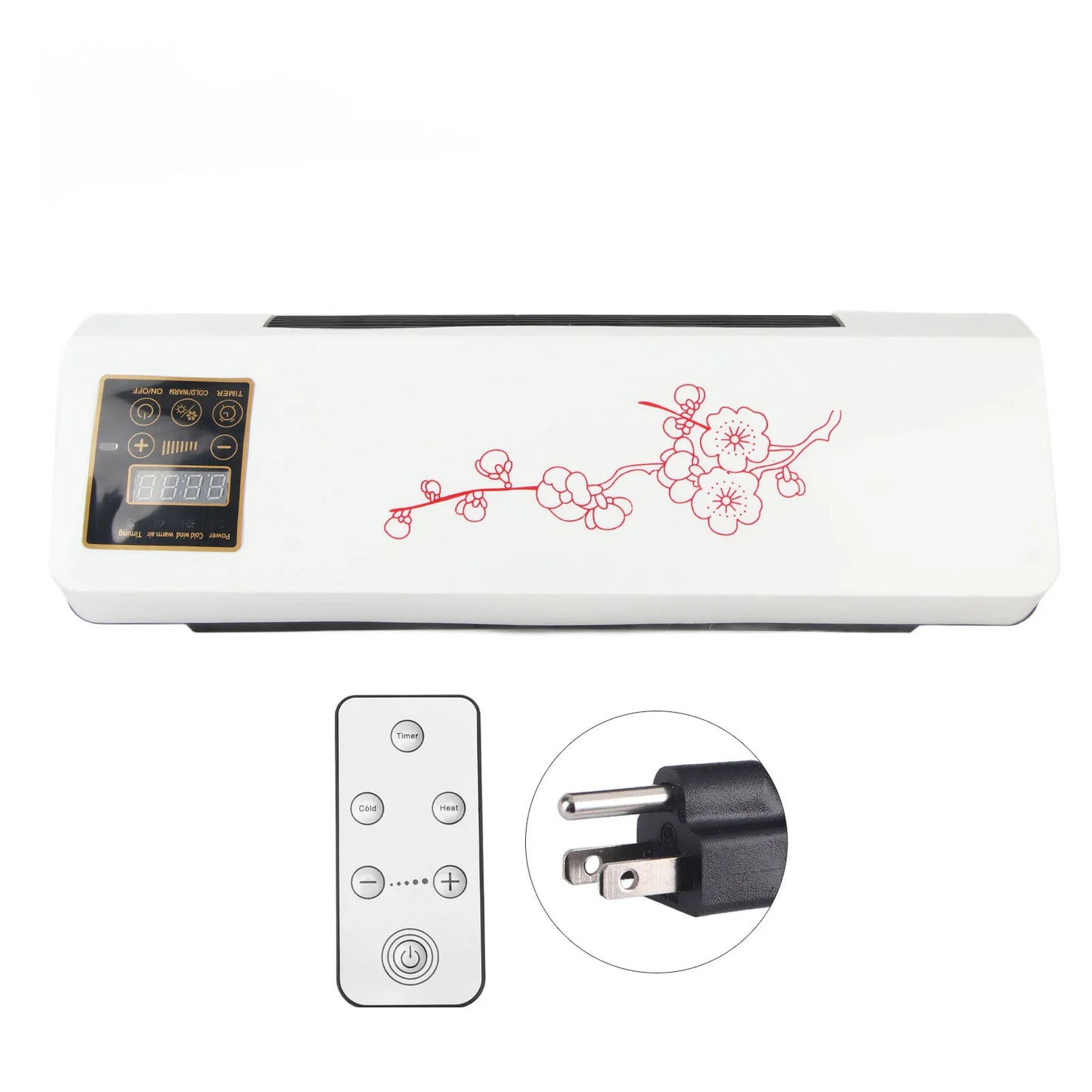 Electric Air Conditioner Fan Wall Mount Easy  Temperature  Timer Heating and Cooling Fan Cooling Heating Fan