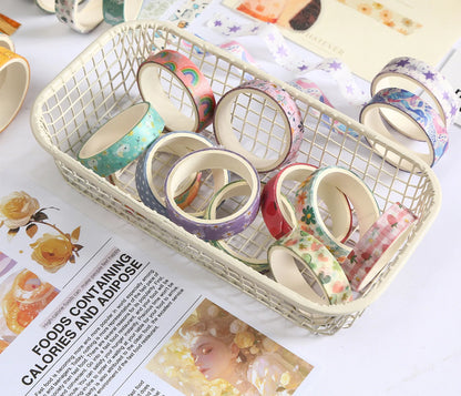 MINKYS 5pcs/set Basic Grid Star Decorative Tape Cute Cartoon Creative Washi Tape School Stationery