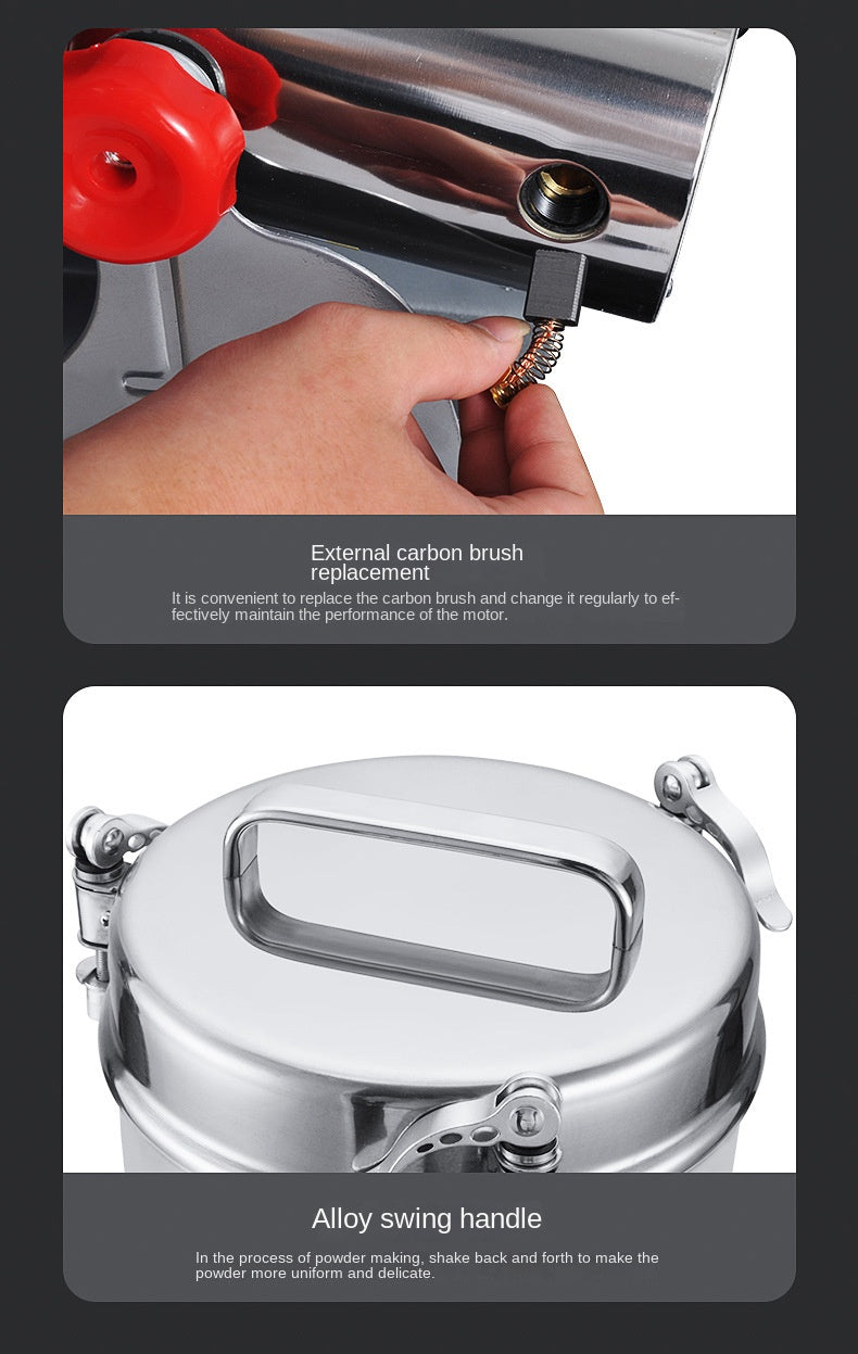 Electric Grain Mill Grinder Stainless Steel Pulverizer Powder Machine for Dry Herbs Grains Spices Cereals Coffee Corn 800G