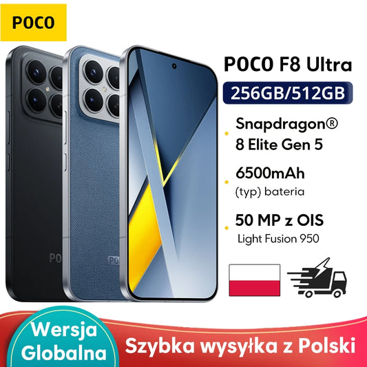 Global Version POCO F8 Ultra Sno Dragon 8 Elite Gen 5 Smartphone camera 6500mAh battery "6.9Hz 50MP NFC display