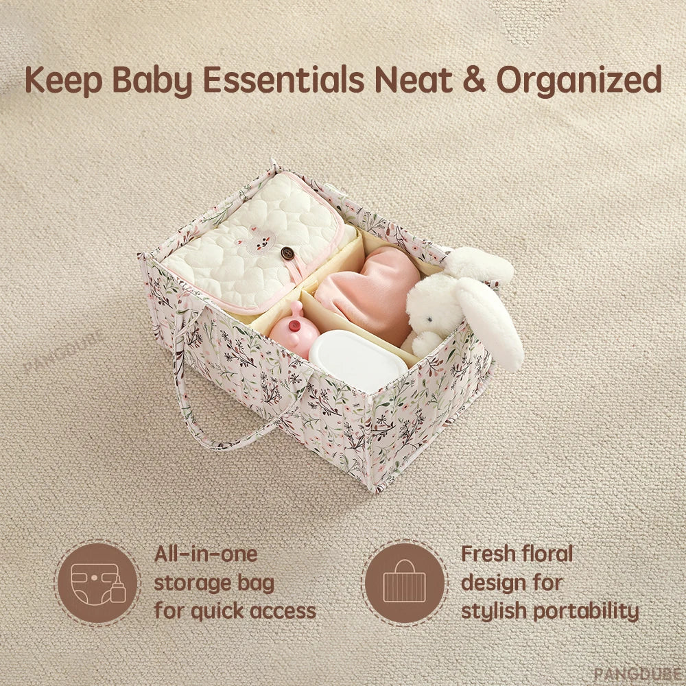 PANGDUBE Baby Diaper Organizer Bag Folding Portable Diaper Stackers & Caddies High Capacity Storage Bag for Baby Things