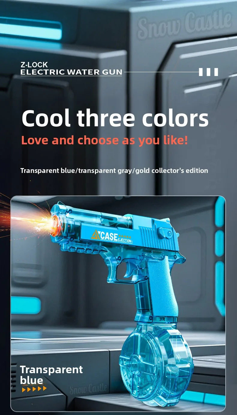New Electric Water Gun With light Sprays Flame Effect Fully Automatic Shooting Toy Outdoor Beach Water Gun Toy Children Gift
