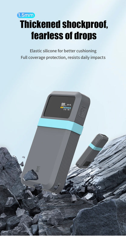 SIKAI Silicone Case For CUKTECH No.15 AIR 100W Portable Power Bank 15000mAh Travel Design with Data Cable Storage
