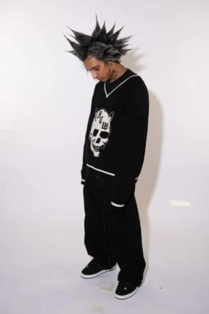 2025 New Prints Jeans Men Streetwear Baggy Wide Leg Jeans Korean Fashion Drapes Straight Casual Loose Denim Cargo Pants
