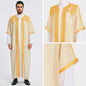 Eid Men Robe Jubba Thobe Open Abaya Dishdasha Islamic Embroidery Cardigan Abayas Dubai Male Muslim Prayer Kaftan Ramadan Morocco